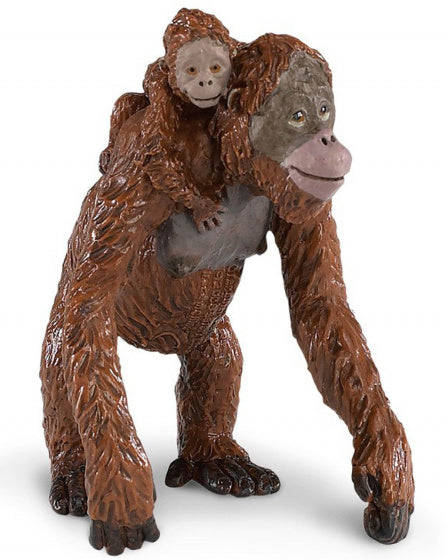 speeldier orang-oetan met baby junior 7,5 x 9 cm bruin