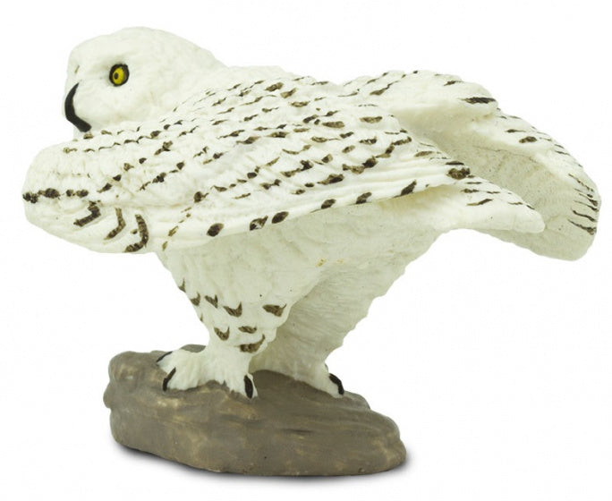 speeldier sneeuwuil 6,5 cm wit/zwart