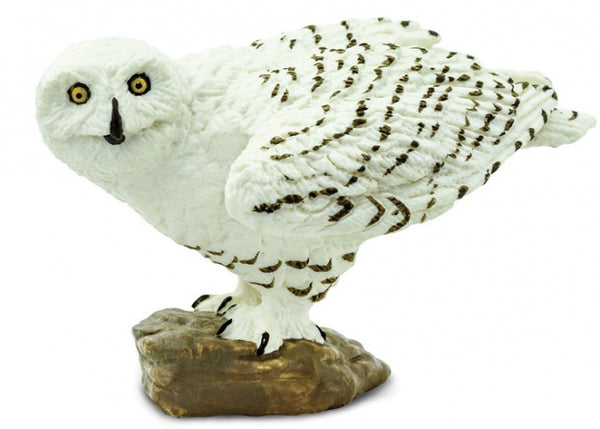 speeldier sneeuwuil 6,5 cm wit/zwart