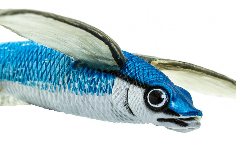 speeldier vliegende vis 17,5 cm blauw/wit