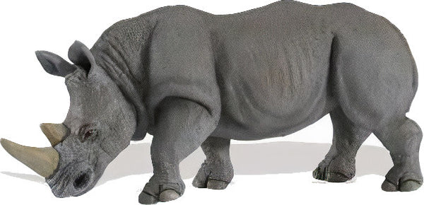 speeldier witte neushoorn junior 17 cm grijs