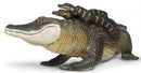 speeldieren alligator met jongen 29,2 cm groen/bruin
