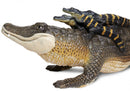 speeldieren alligator met jongen 29,2 cm groen/bruin