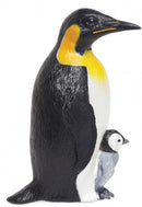 speeldieren keizerpinguin met kuiken 11,5 cm zwart/wit