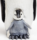 speeldieren keizerpinguin met kuiken 11,5 cm zwart/wit