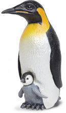 speeldieren keizerpinguin met kuiken 11,5 cm zwart/wit