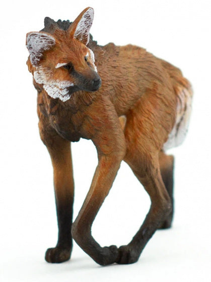 speelfiguur Manenwolf junior 10 x 8,5 cm rubber bruin