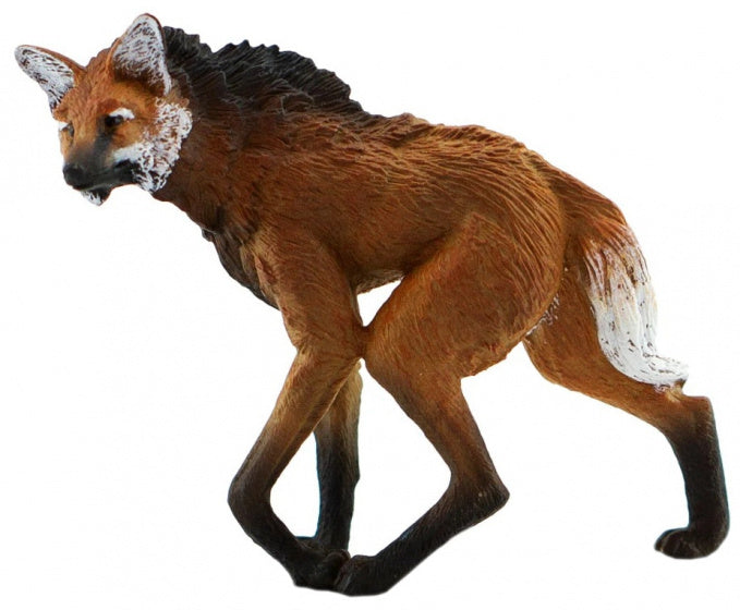 speelfiguur Manenwolf junior 10 x 8,5 cm rubber bruin