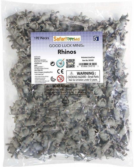 speelset Good Luck Minis neushoorns 2,5 cm grijs 192-delig