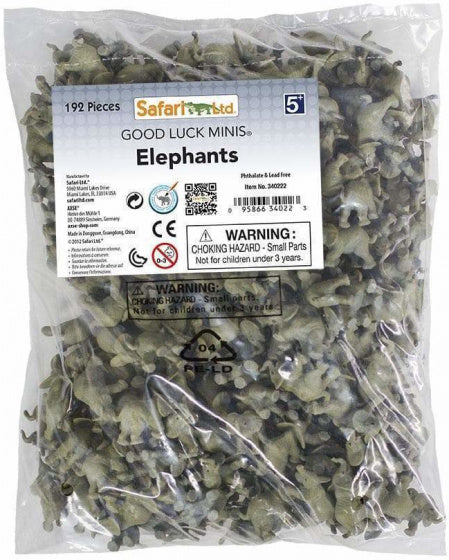 speelset Good Luck Minis olifanten 2,5 cm grijs 192-delig