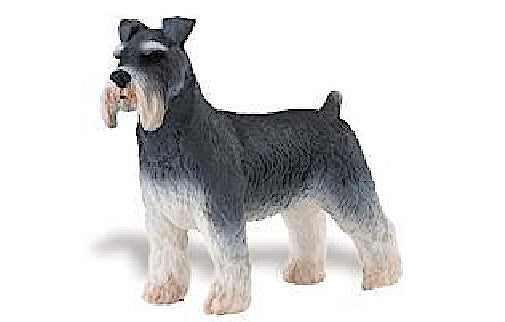 speeldier schnauzer 7,5 cm grijs/wit