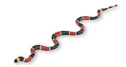 speeldier koraalslang 58,5 cm rood/groen/geel