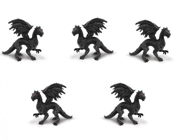 speelset Lucky Minis draken 2,5 cm zwart 192-delig