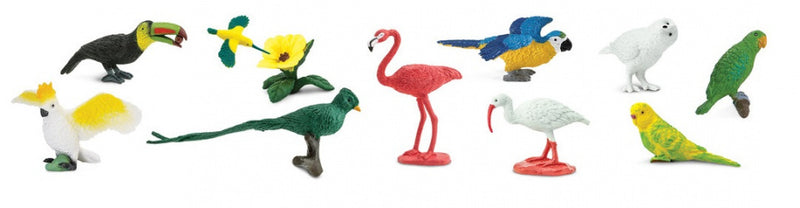 speelset exotische vogels junior 4-7,5 cm 48 stuks