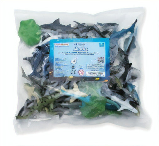 speelset haaien junior 4-7,5 cm 48 stuks