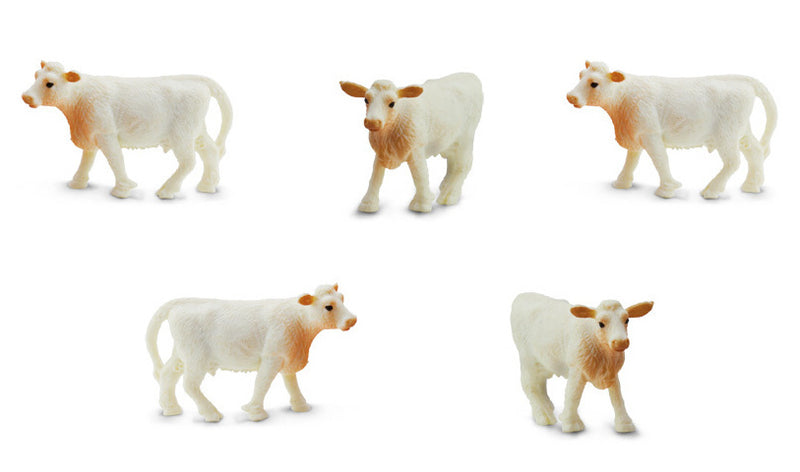 speelset Lucky Minis koeien 2,5 cm wit 192-delig