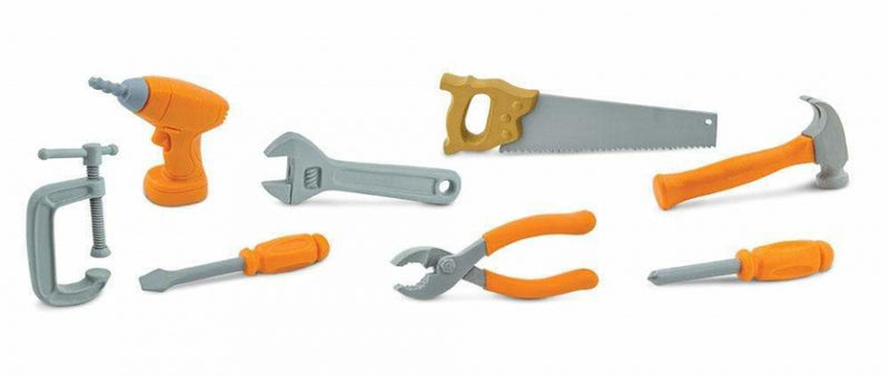 speelset Tools Toob junior grijs/oranje/bruin 8-delig