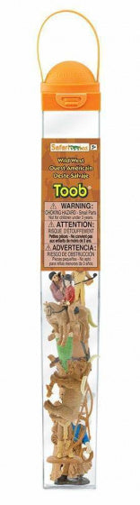 speelset Wild West Toob bruin/rood/blauw/groen 11-delig