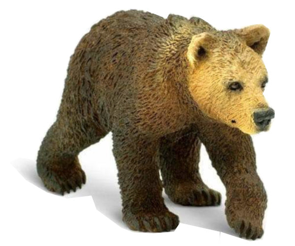 wilde dieren Grizzlybeer junior 7,5 cm bruin