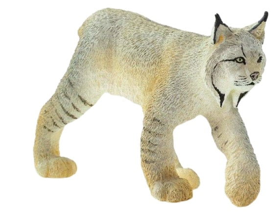 wilde dieren Lynx junior 9 cm lichtbruin/wit