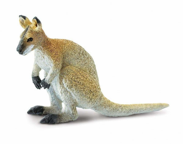 wilde dieren Wallaby junior 9 cm lichtbruin/wit
