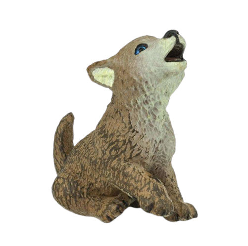 wilde dieren Wolf jong junior 4,6 cm lichtbruin/wit