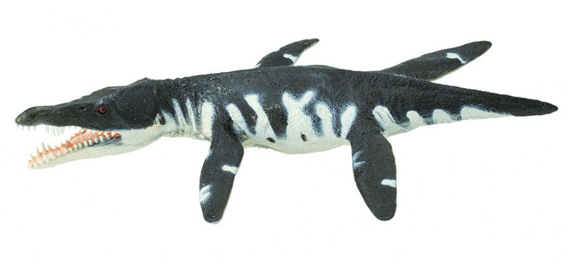 zeereptiel Liopleurodon junior 18 cm rubber zwart/wit