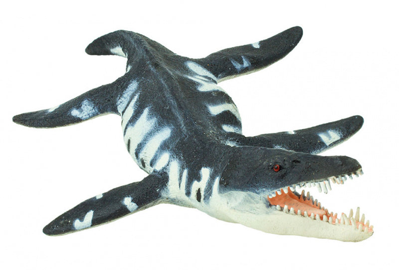 zeereptiel Liopleurodon junior 18 cm rubber zwart/wit