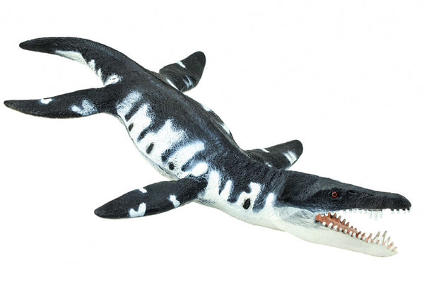 zeereptiel Liopleurodon junior 18 cm rubber zwart/wit