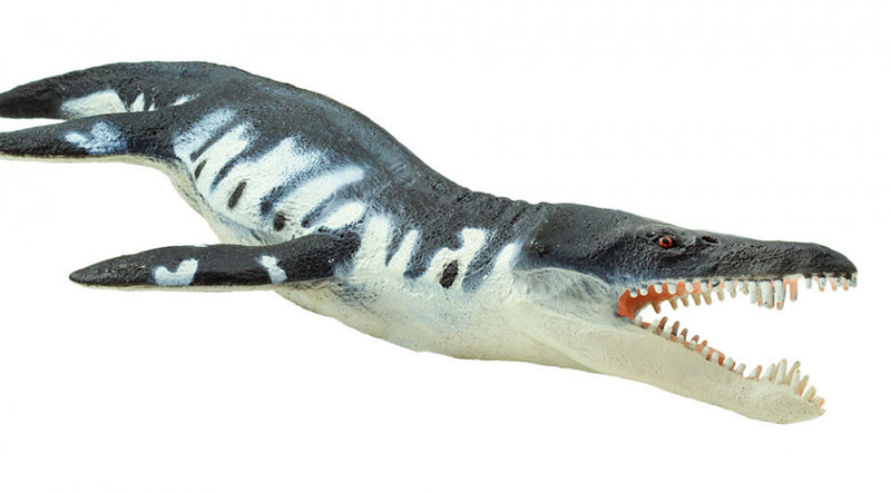 zeereptiel Liopleurodon junior 18 cm rubber zwart/wit