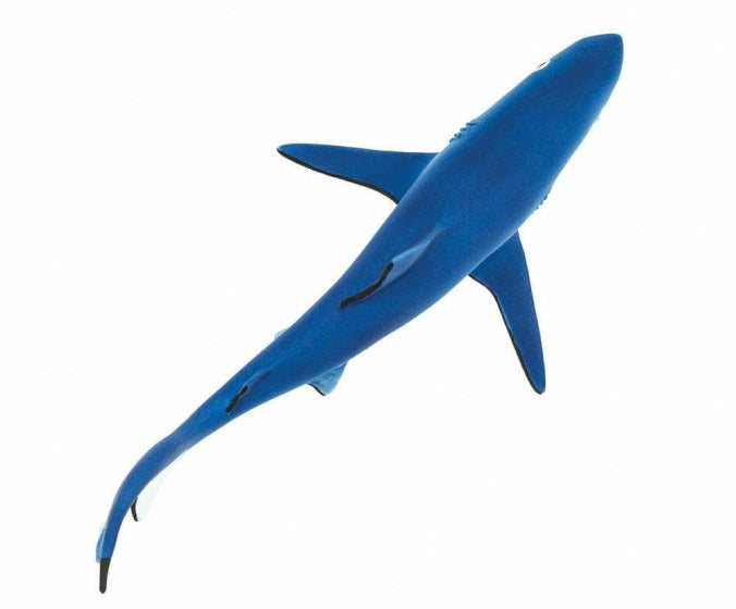 zeedieren Grote blauwe haai junior 17,5 cm blauw/wit