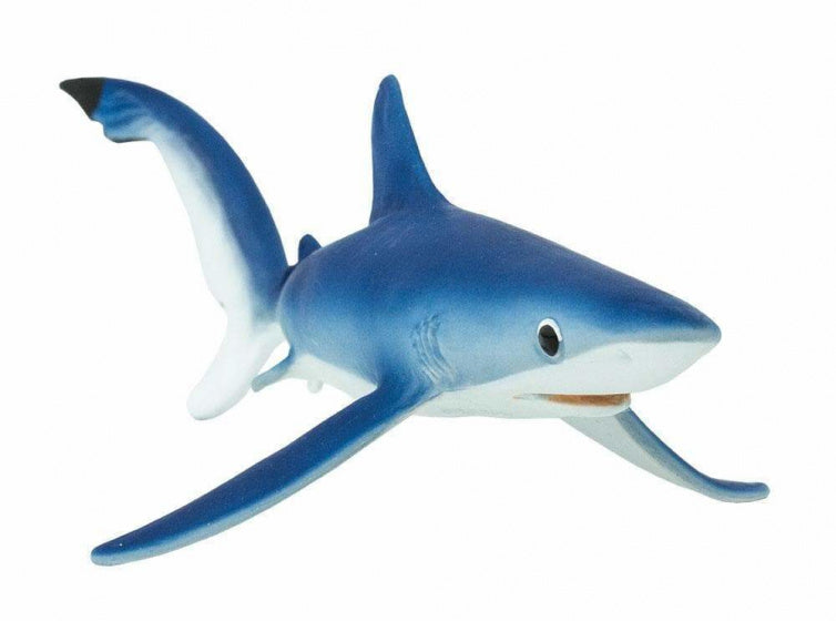 zeedieren Grote blauwe haai junior 17,5 cm blauw/wit