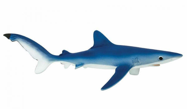 zeedieren Grote blauwe haai junior 17,5 cm blauw/wit