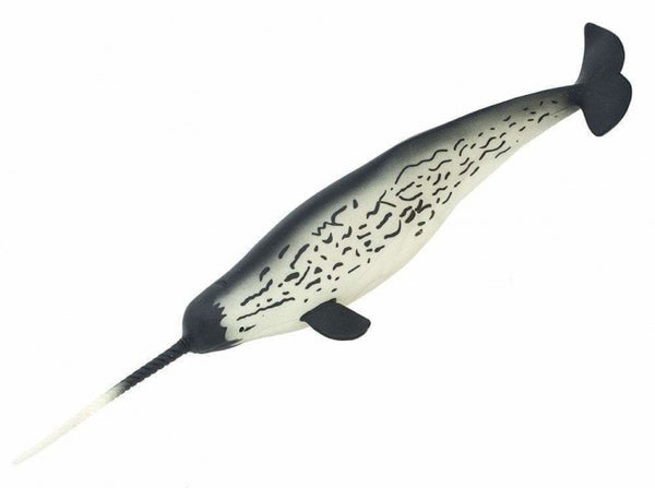 zeedieren Narwal junior 27,5 cm zwart/wit