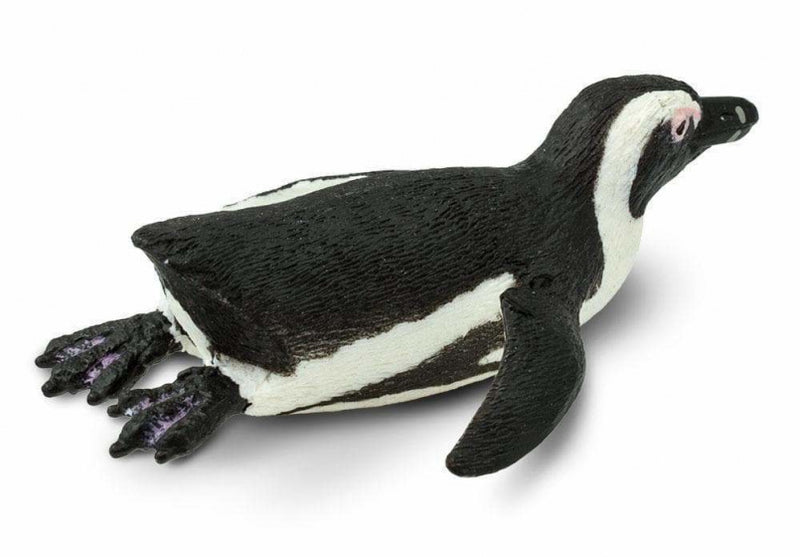 zeedieren Zwartvoetpinguïn junior 8,1 cm zwart/wit