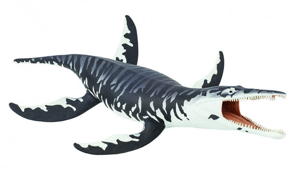 zeereptiel Kronosaurus junior 34 cm rubber zwart/wit