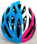 fietshelm unisex 54-58 cm blauw/roze/wit