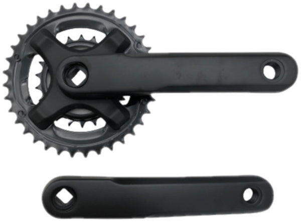 crankset JIS 22/36T 9S staal/aluminium zwart