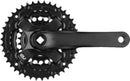 crankset triple 48/38/28T 170 mm alu/staal matzwart