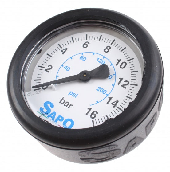 manometer met dubbele meting bar/psi zwart