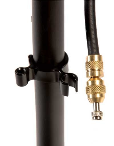 fietspomp One met manometer zwart/blauw