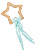 bijtring Shooting Star 9,5 cm beukenhout/katoen mintgroen