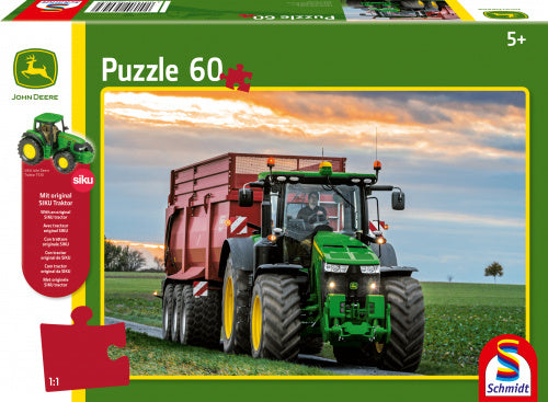 legpuzzel Tractor 8370R jongens karton groen 60 stukjes