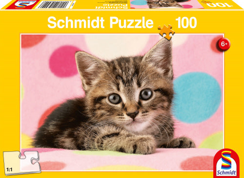 legpuzzel Cute Kitten junior karton geel 100 stukjes