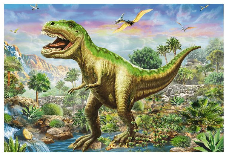 legpuzzel Dinosauriërs 3-in-1 karton groen 144 stukjes