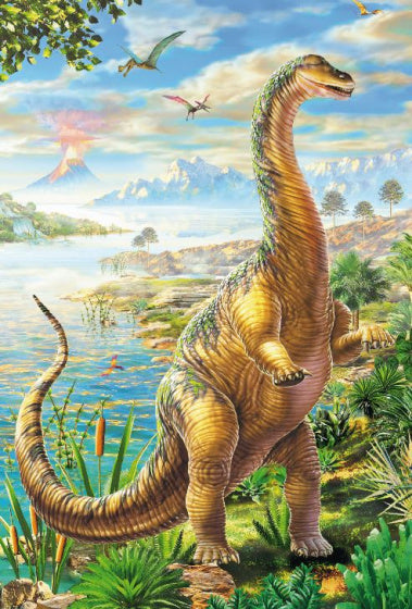 legpuzzel Dinosauriërs 3-in-1 karton groen 144 stukjes