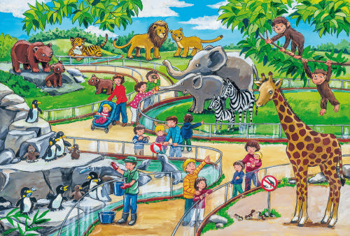 3-in-1 puzzel Een dagje dierentuin junior 4-delig