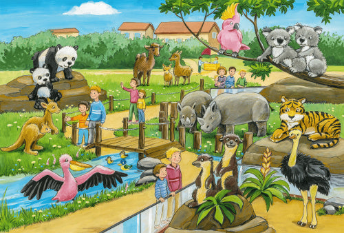 3-in-1 puzzel Een dagje dierentuin junior 4-delig