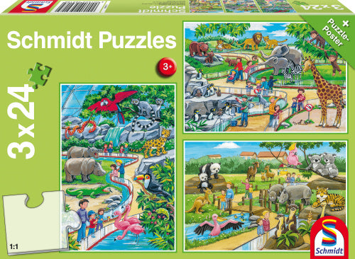 3-in-1 puzzel Een dagje dierentuin junior 4-delig