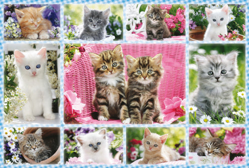 legpuzzel Kittens junior karton roze 100 stukjes